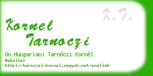 kornel tarnoczi business card