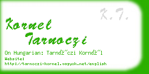 kornel tarnoczi business card